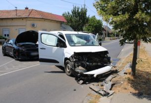 Baleset Debrecenben a Szotyori utcán