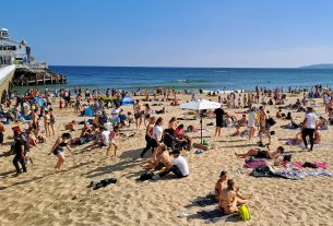 Anglia, Bournemouth, tengerpart, strand, nyaralás, turizmus, Atlanti óceán