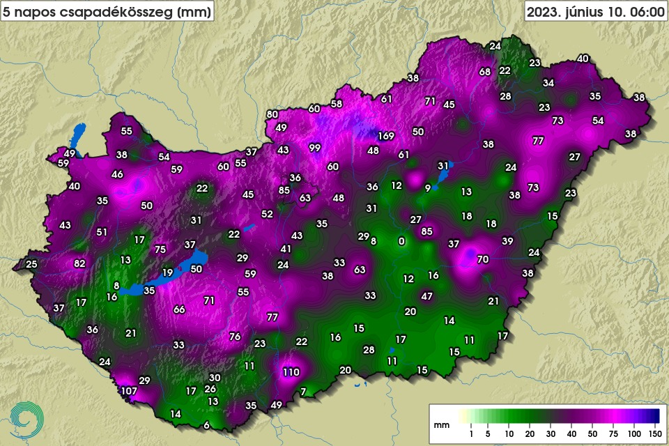 Csapadékösszeg hajdú-bihar