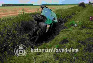 Árokba hajtott egy kisbusz Bihartorda és Bakonszeg között