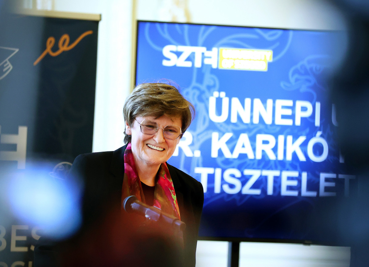 Szeged, Karikó Katalin, Nobel-díj, kutató, kutatóprofesszor, köszöntés, SZTE, Szegedi Tudományegyetem, ünnepi ülés, egyetem