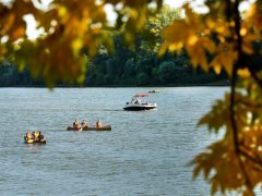 Szeged, vízi élet, vitorlás, kenu, motorcsónak, Tisza, hajó, természet, ősz, időjárás