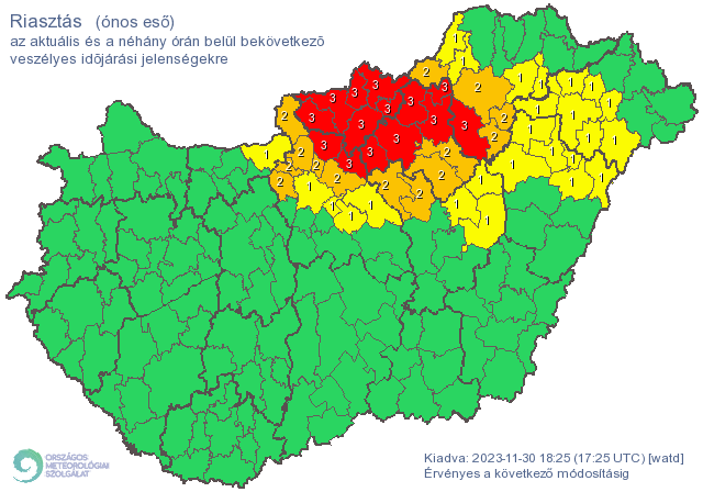 Ónos eső piros riasztás