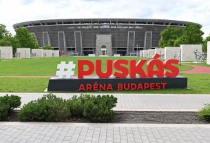 Budapest, 2024. május 22. A Puskás Aréna 2024. május 22-én. Az Európai Labdarúgó-szövetség (UEFA) végrehajtó bizottsága ezen a napon meghozott döntése szerint Budapesten a Puskás Arénában rendezik a labdarúgó Bajnokok Ligája 2026-os döntőjét. MTI/Illyés Tibor